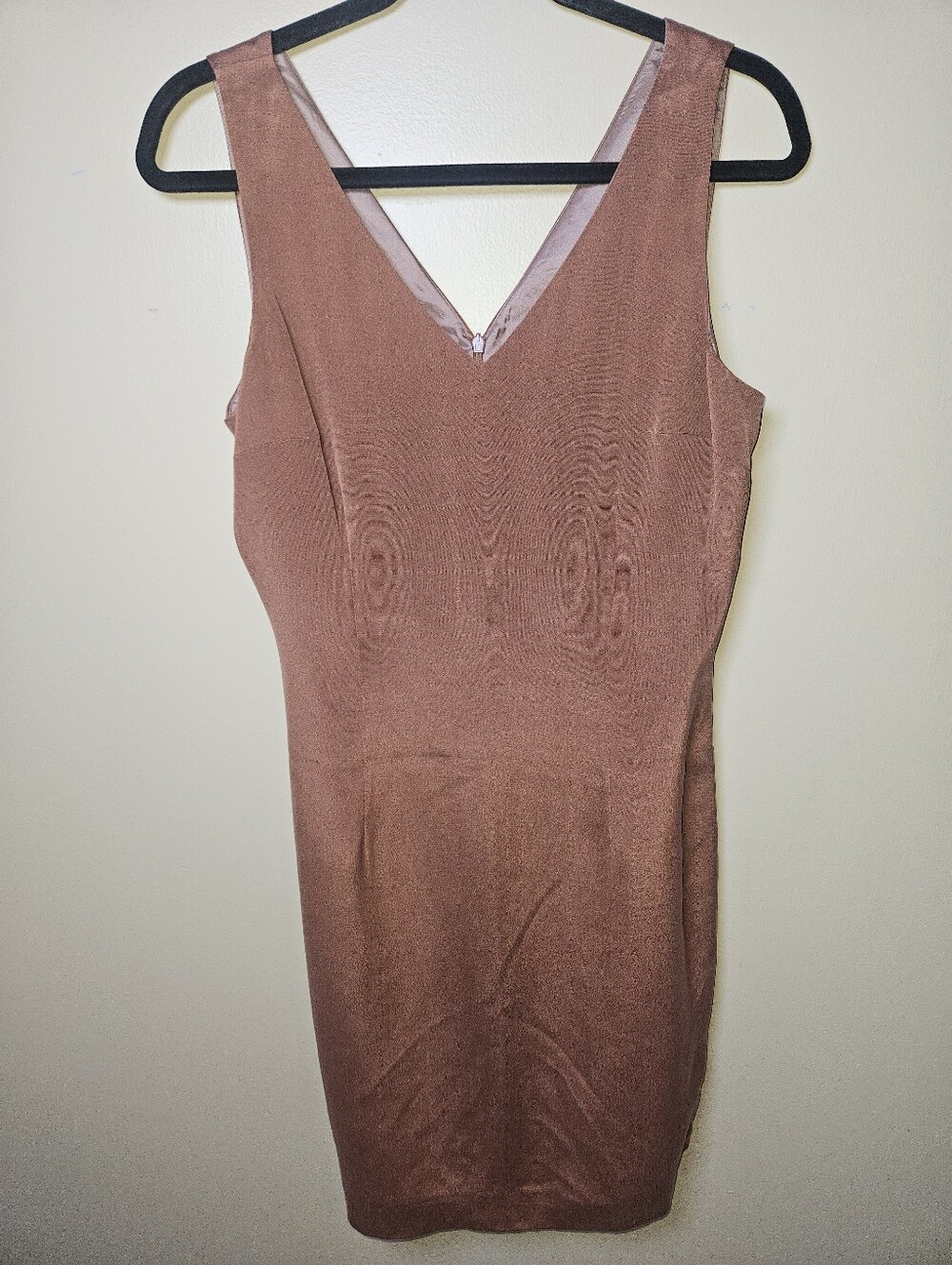 Hugo Buscati Dusty Rose Pink 100% Silk Sleeveless Sheath Lined Dress Size 10